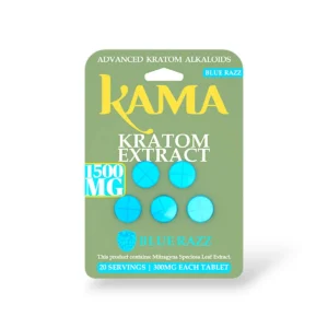 Kama Kratom Extract Chewable Tablets Blue Razz 300mg