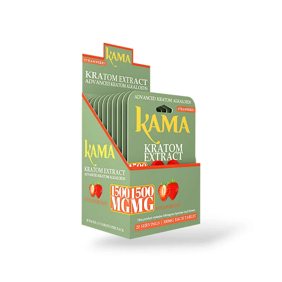 Kama Kratom Extract Chewable Tablets Strawberry 300mg - Image 2